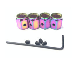 Aluminum Set Of 4 Pcs Custom Logo Anti Theft Locking Tire Valve Cap With L