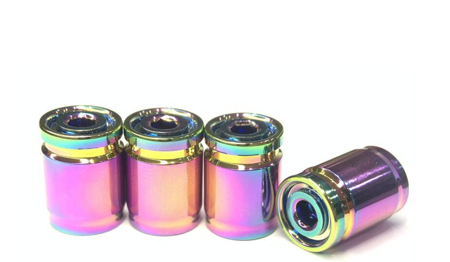 Rainbow Color Anti- theft Tire Valve Stem Caps With Installation L Tool