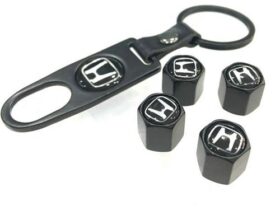 Tire Valve Stem Caps With Wrench Key Chain